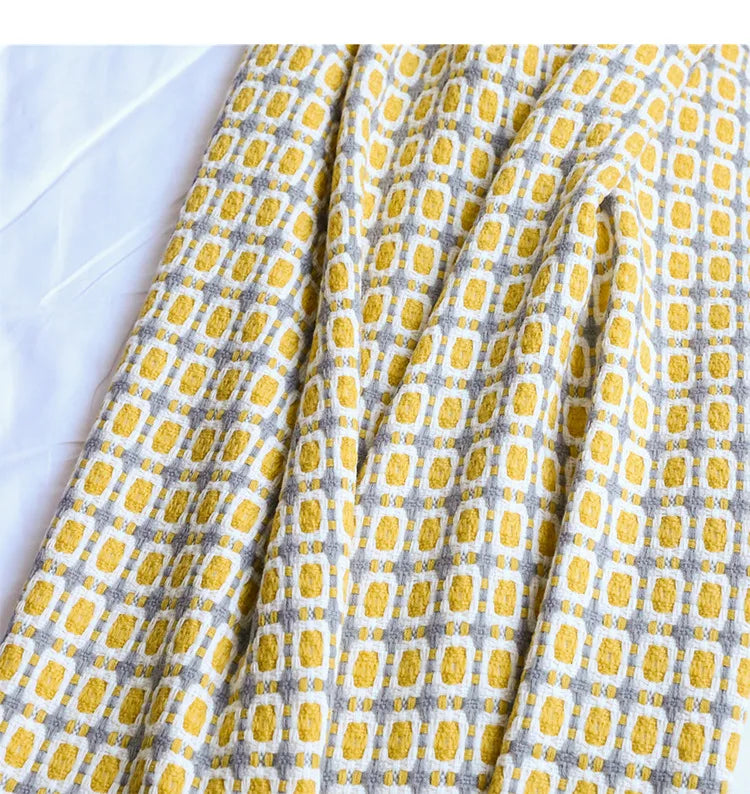 Nordic Checkered Knit Throw