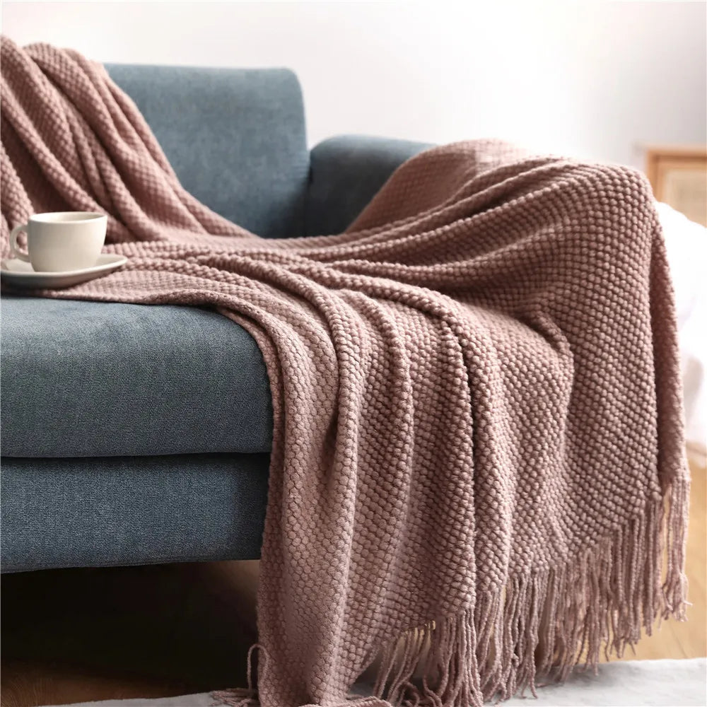 Waffle Haven Tassel Throw