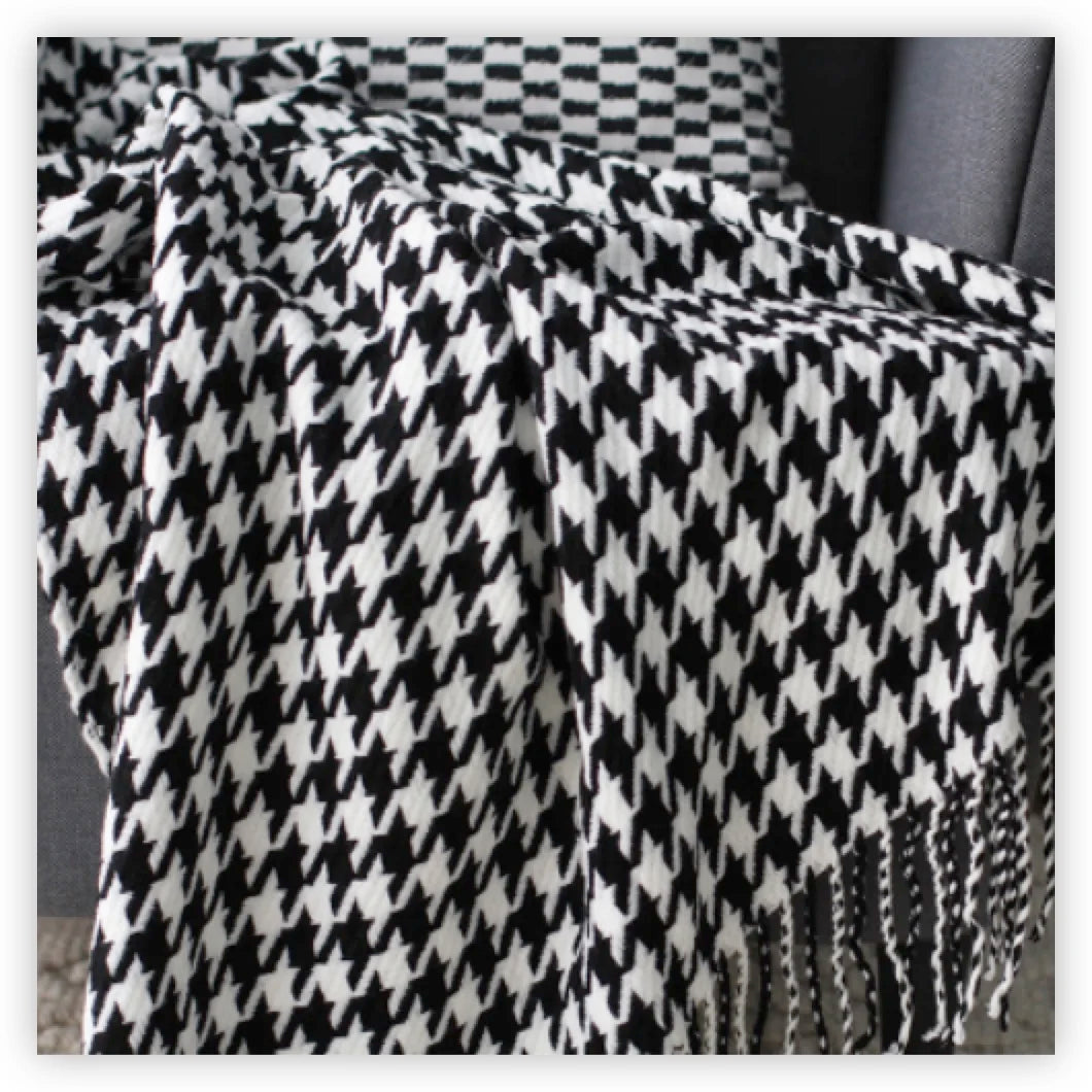Nordic Checkered Knit Throw
