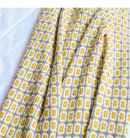 Nordic Checkered Knit Throw