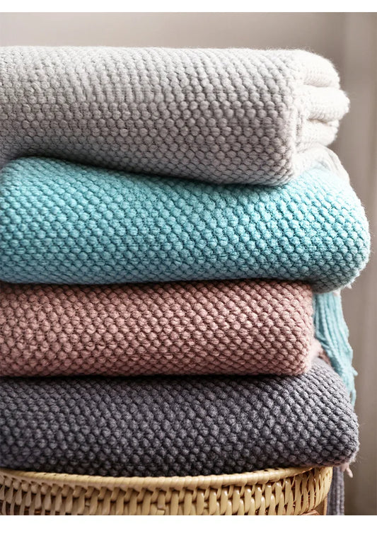 Waffle Haven Tassel Throw