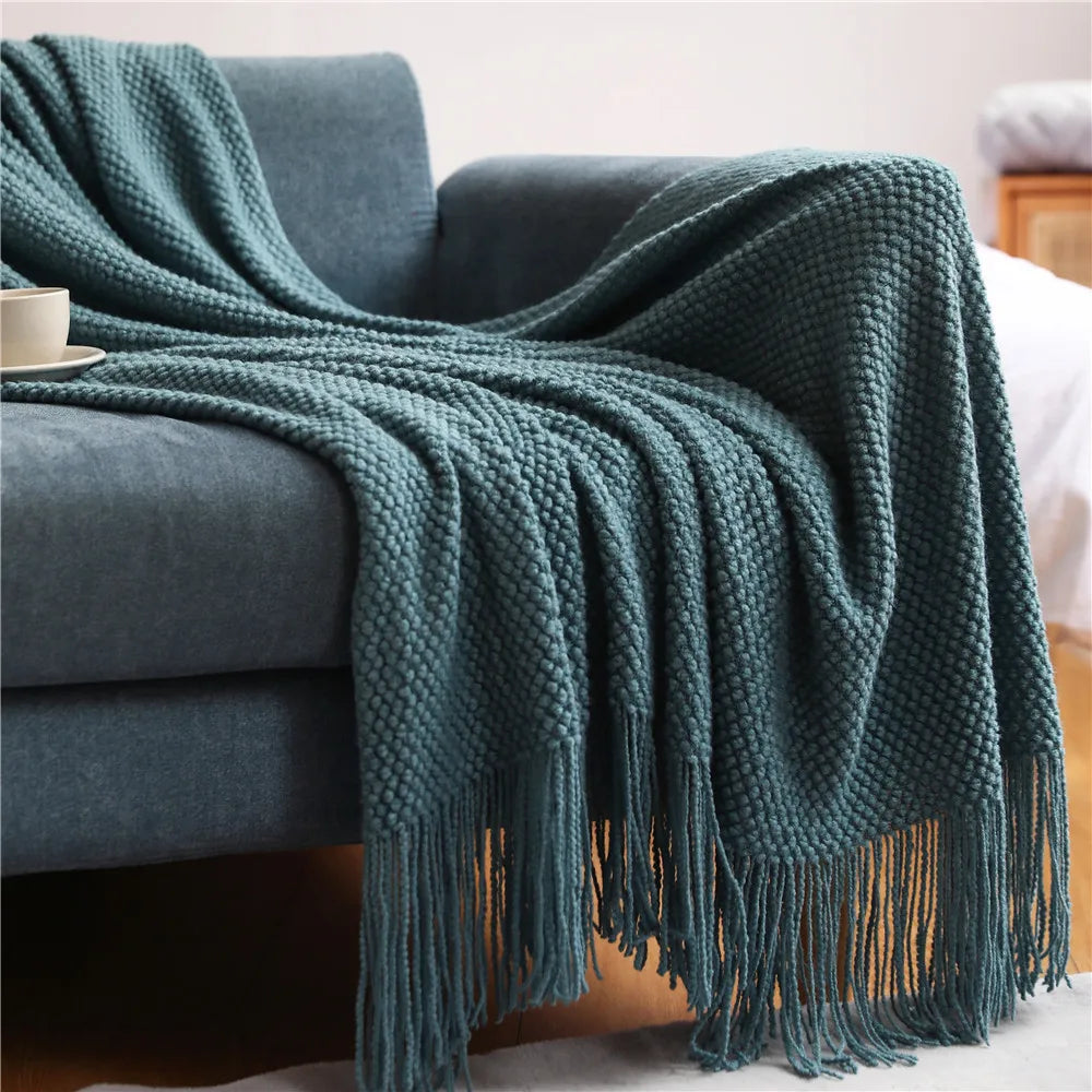 Waffle Haven Tassel Throw