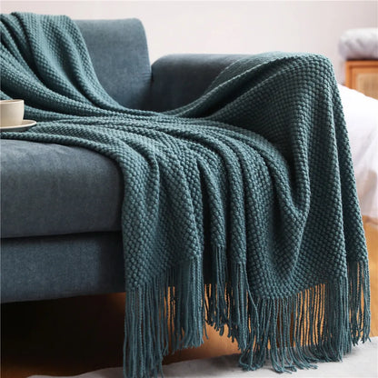 Waffle Haven Tassel Throw