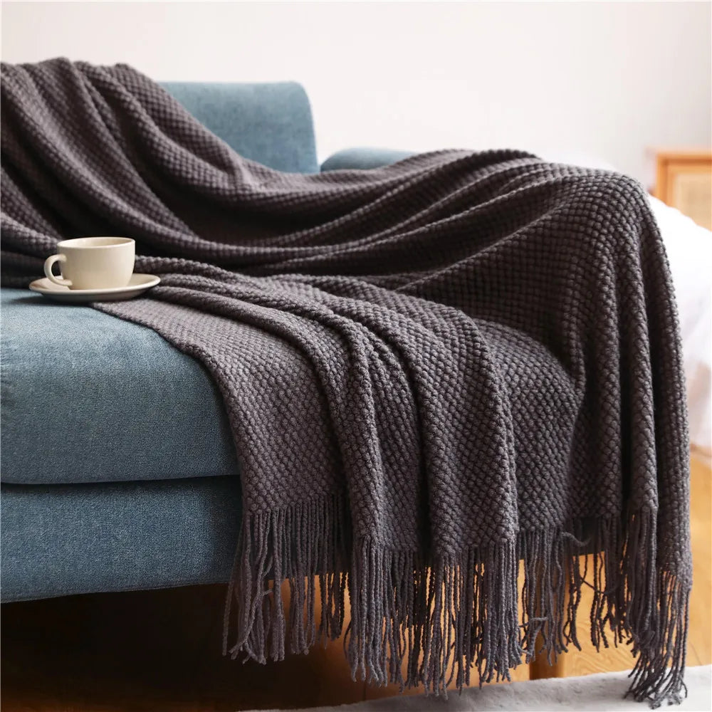 Waffle Haven Tassel Throw