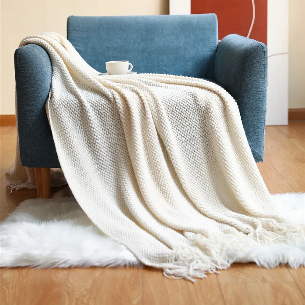 Waffle Haven Tassel Throw