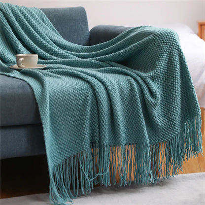 Waffle Haven Tassel Throw