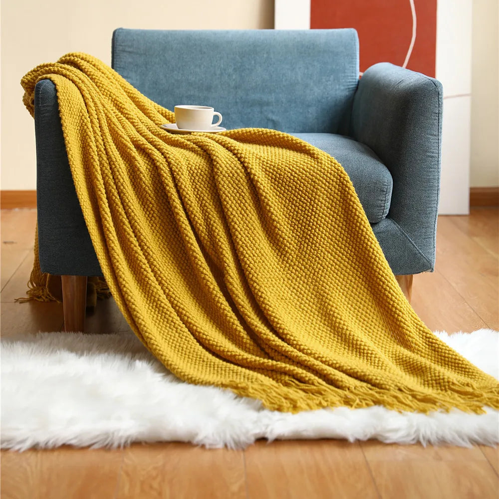 Waffle Haven Tassel Throw