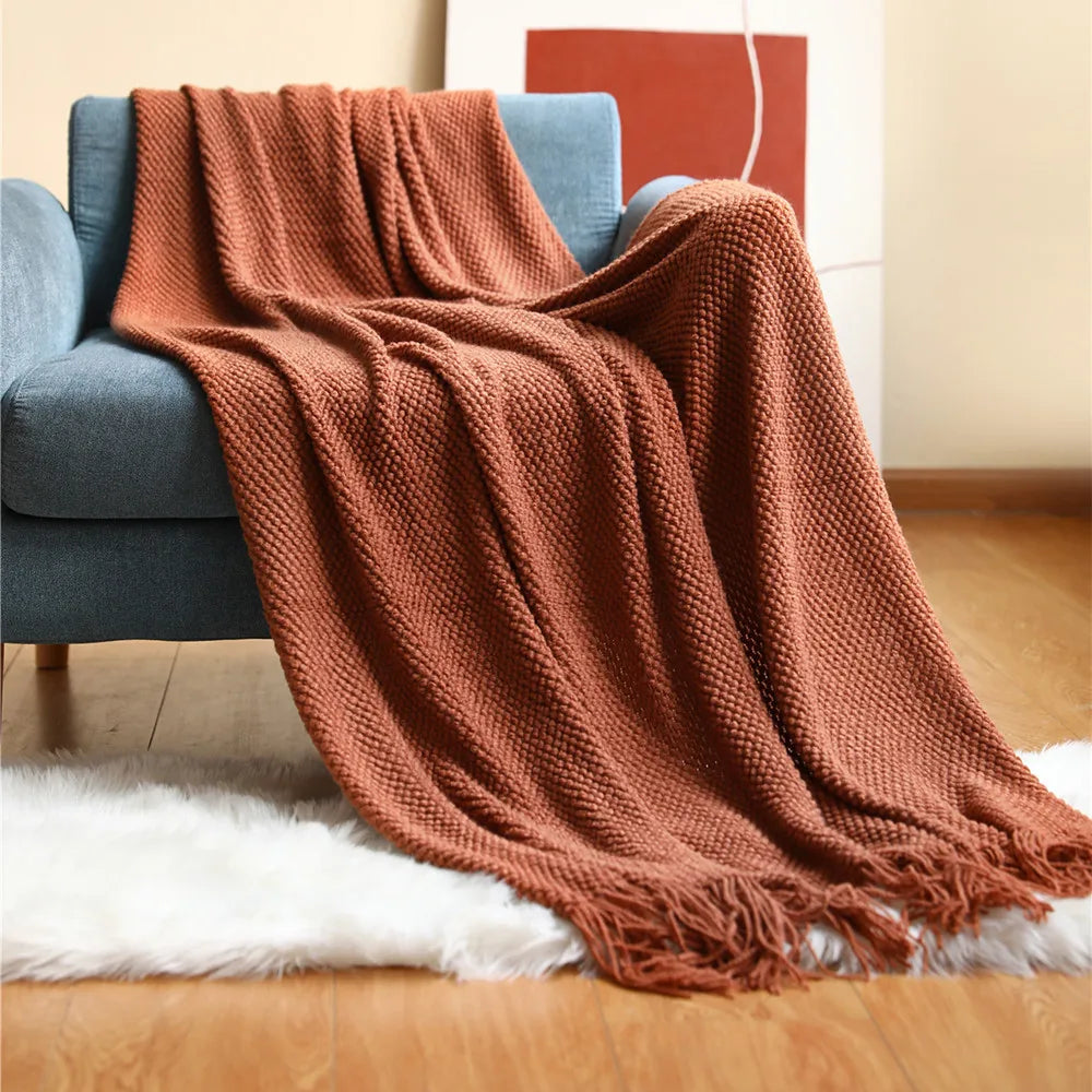 Waffle Haven Tassel Throw