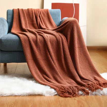 Waffle Haven Tassel Throw