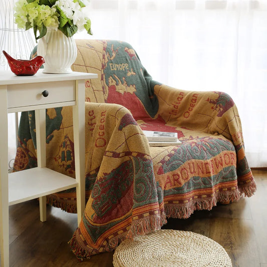 Retro Map Haven Throw