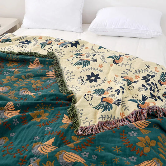 Nordic Floral Haven Throw