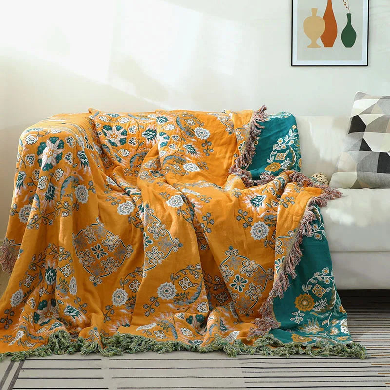 Floral Haven Tassel Throw