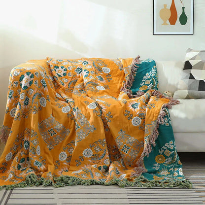 Floral Haven Tassel Throw