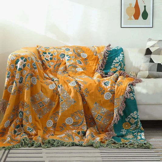Floral Haven Tassel Throw