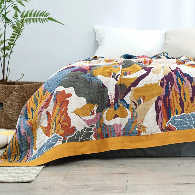 Ink Flower Haven Throw