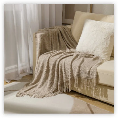 Waffle Haven Tassel Throw