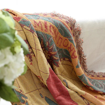 Retro Map Haven Throw