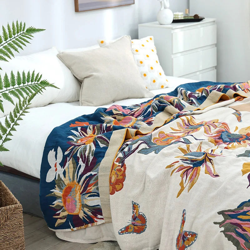 Ink Flower Haven Throw