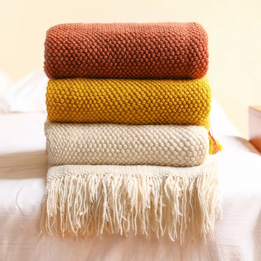 Waffle Haven Tassel Throw