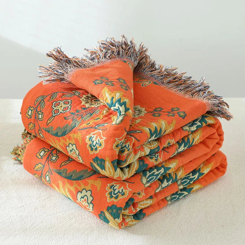 Floral Haven Tassel Throw