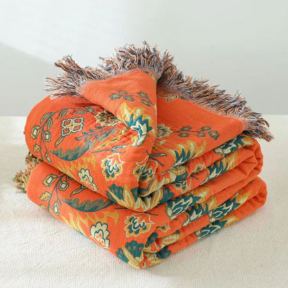 Floral Haven Tassel Throw