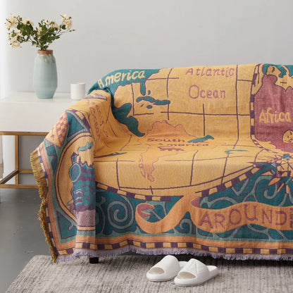 Retro Map Haven Throw