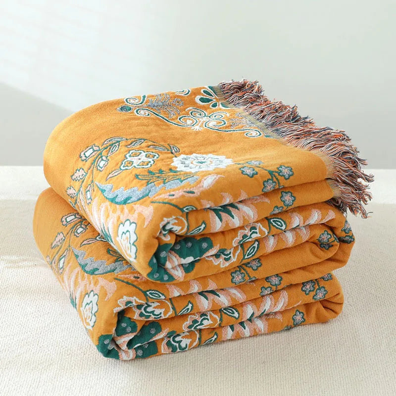 Floral Haven Tassel Throw