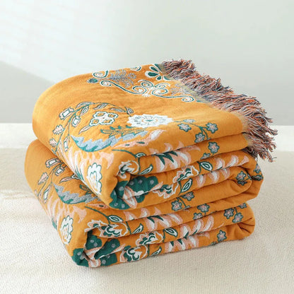 Floral Haven Tassel Throw