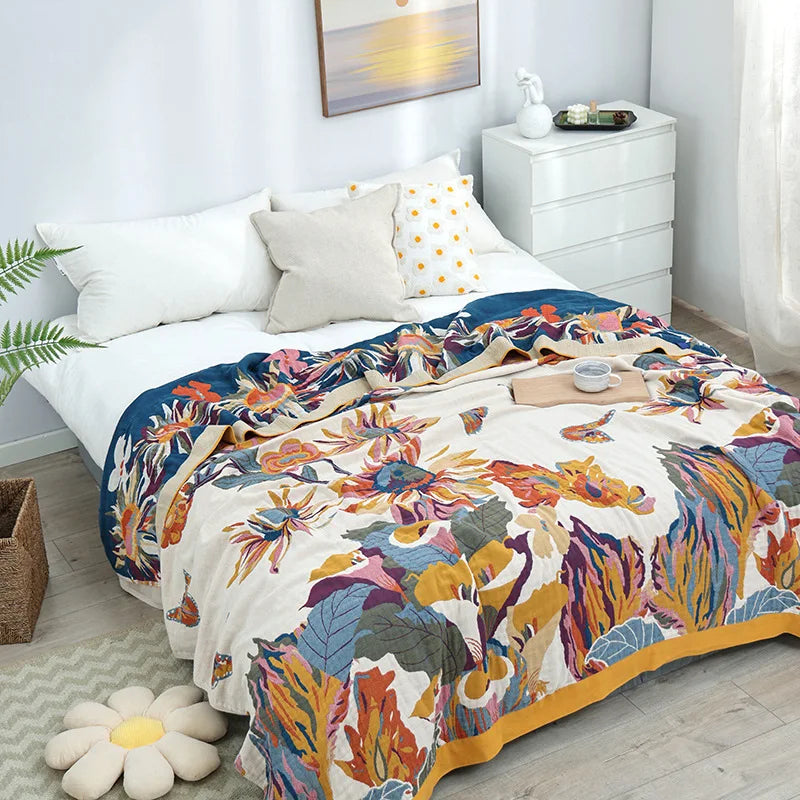 Ink Flower Haven Throw