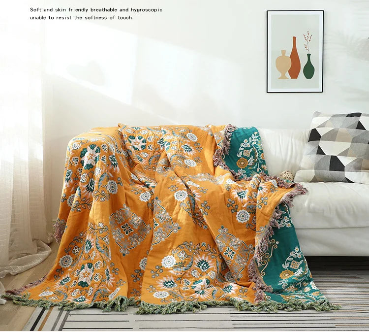 Floral Haven Tassel Throw