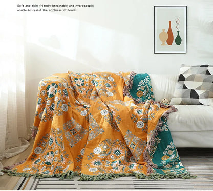 Floral Haven Tassel Throw